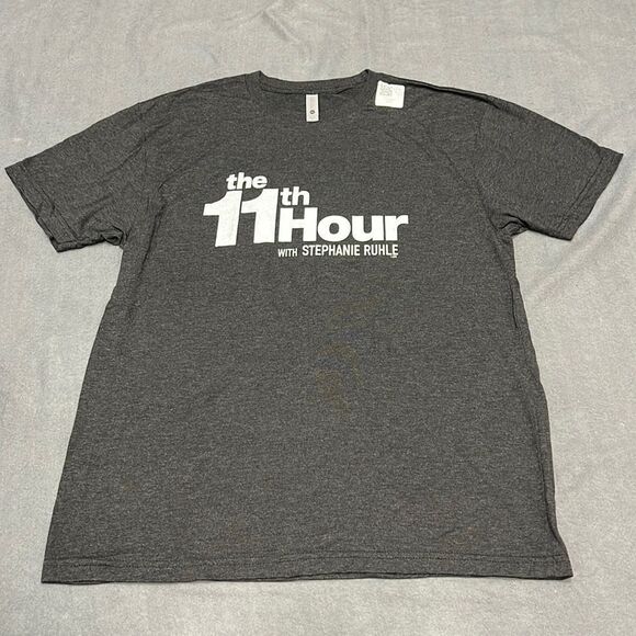 The 11th Hour with Stephanie Ruhle Charcoal Grey Short Sleeve T-Shirt Size Large - Picture 1 of 6